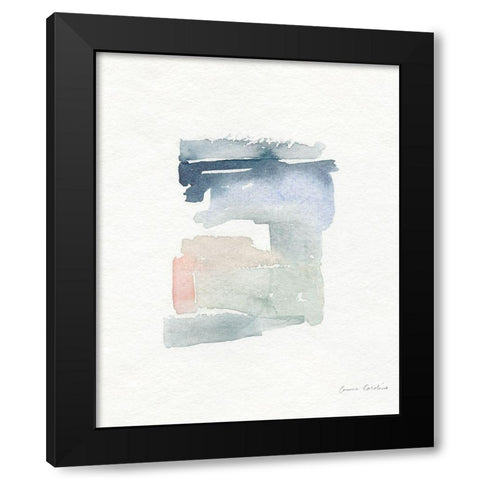 Sea Glass Color Studies I Black Modern Wood Framed Art Print with Double Matting by Caroline, Emma