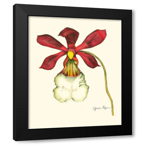 Majestic Orchid II Black Modern Wood Framed Art Print with Double Matting by Goldberger, Jennifer