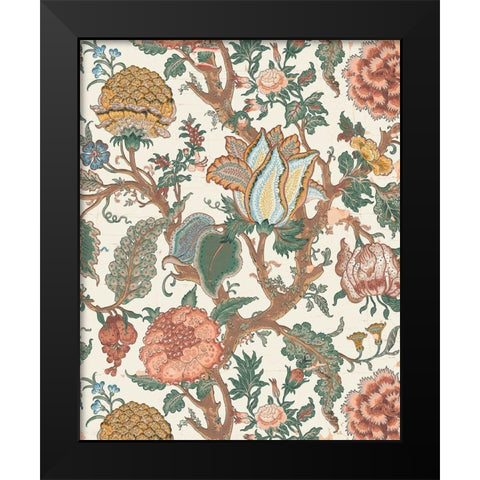 Pastel Jacobean Floral I Black Modern Wood Framed Art Print by Baxter Mill Archive