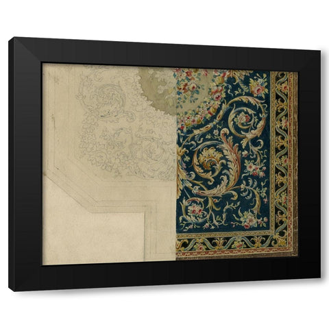 Vintage Design Sketch II Black Modern Wood Framed Art Print by Baxter Mill Archive