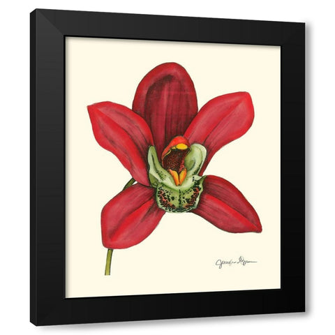 Majestic Orchid III Black Modern Wood Framed Art Print with Double Matting by Goldberger, Jennifer