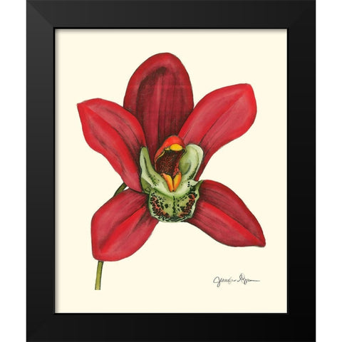 Majestic Orchid III Black Modern Wood Framed Art Print by Goldberger, Jennifer