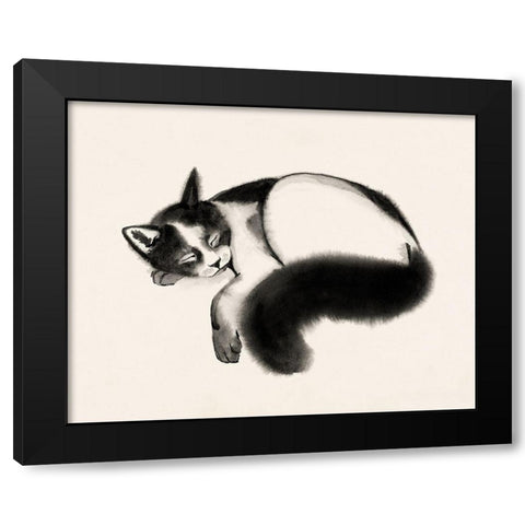 Cat Laze I Black Modern Wood Framed Art Print with Double Matting by Popp, Grace
