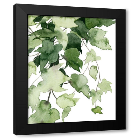 Emerald Vines I Black Modern Wood Framed Art Print with Double Matting by Popp, Grace