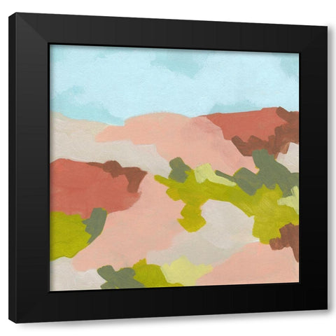 Valley Blush II Black Modern Wood Framed Art Print with Double Matting by Vess, June Erica