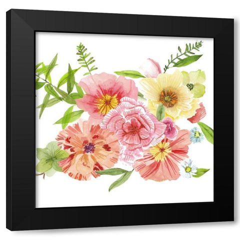 Just Peachy II Black Modern Wood Framed Art Print with Double Matting by Wang, Melissa