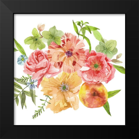 Just Peachy III Black Modern Wood Framed Art Print by Wang, Melissa