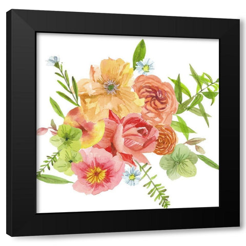 Just Peachy IV Black Modern Wood Framed Art Print with Double Matting by Wang, Melissa