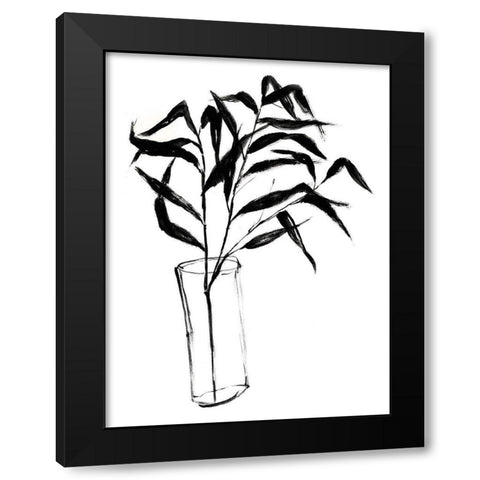 Sumi-e Bamboo I Black Modern Wood Framed Art Print with Double Matting by Goldberger, Jennifer