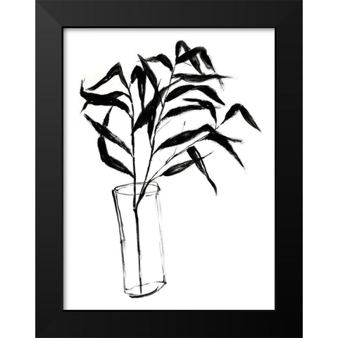 Sumi-e Bamboo I Black Modern Wood Framed Art Print by Goldberger, Jennifer