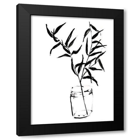 Sumi-e Bamboo II Black Modern Wood Framed Art Print with Double Matting by Goldberger, Jennifer