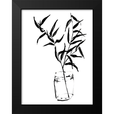 Sumi-e Bamboo II Black Modern Wood Framed Art Print by Goldberger, Jennifer