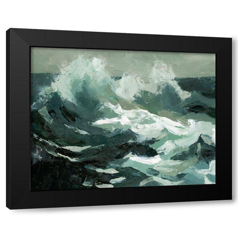 Choppy Ocean View II Black Modern Wood Framed Art Print with Double Matting by Caroline, Emma