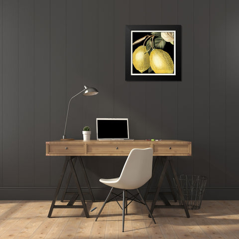 Dramatic Lemon Black Modern Wood Framed Art Print by Vision Studio