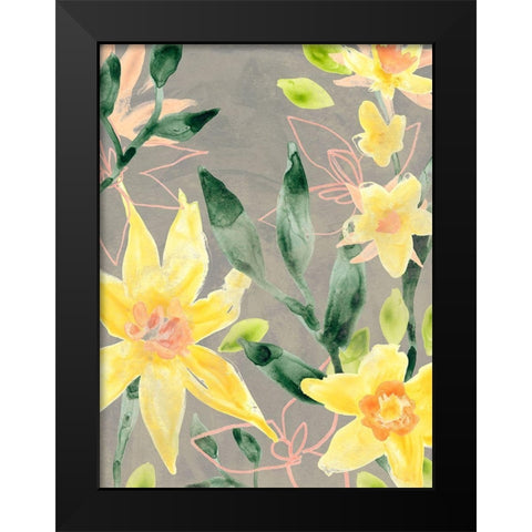 Narcissus Fresco I Black Modern Wood Framed Art Print by Vess, June Erica