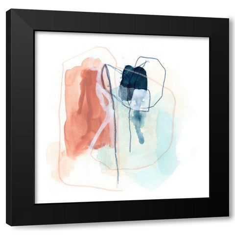 Rose Round I Black Modern Wood Framed Art Print by Vess, June Erica