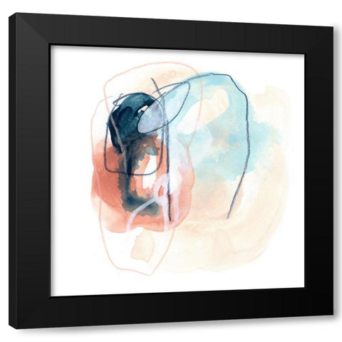 Rose Round II Black Modern Wood Framed Art Print with Double Matting by Vess, June Erica