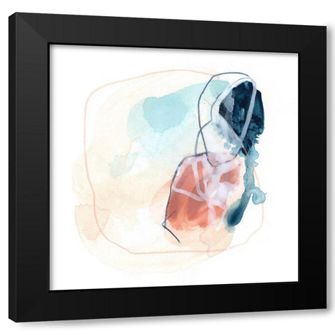 Rose Round IV Black Modern Wood Framed Art Print by Vess, June Erica