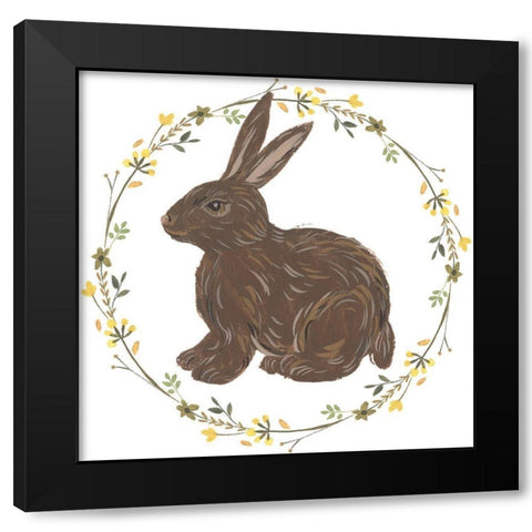 Happy Bunny Day II Black Modern Wood Framed Art Print by Wang, Melissa