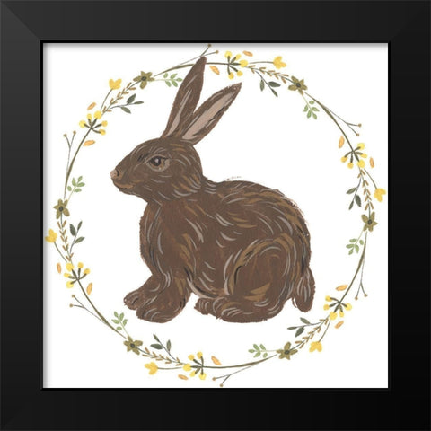 Happy Bunny Day II Black Modern Wood Framed Art Print by Wang, Melissa