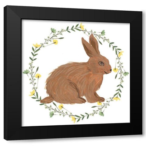 Happy Bunny Day III Black Modern Wood Framed Art Print with Double Matting by Wang, Melissa