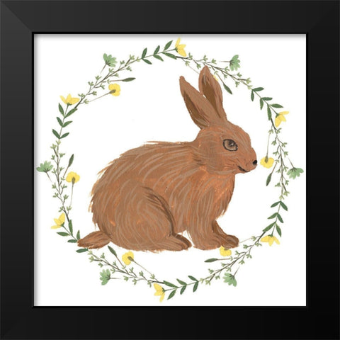 Happy Bunny Day III Black Modern Wood Framed Art Print by Wang, Melissa