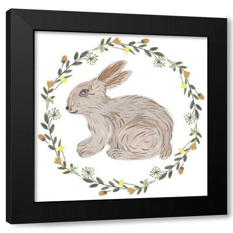 Happy Bunny Day IV Black Modern Wood Framed Art Print by Wang, Melissa