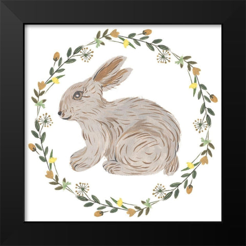 Happy Bunny Day IV Black Modern Wood Framed Art Print by Wang, Melissa