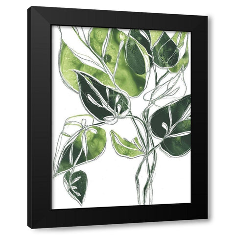 Expressive Palm II Black Modern Wood Framed Art Print by Vess, June Erica