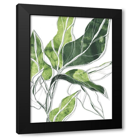 Expressive Palm III Black Modern Wood Framed Art Print with Double Matting by Vess, June Erica