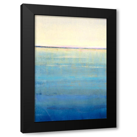 Ocean Blue Horizon I Black Modern Wood Framed Art Print with Double Matting by OToole, Tim