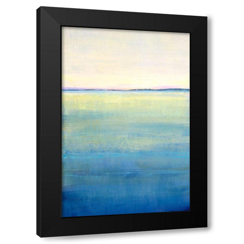 Ocean Blue Horizon II Black Modern Wood Framed Art Print with Double Matting by OToole, Tim