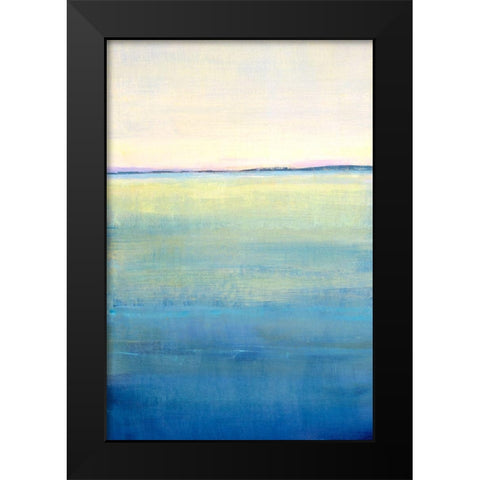 Ocean Blue Horizon II Black Modern Wood Framed Art Print by OToole, Tim