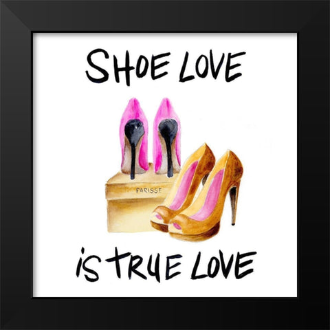 If the Shoe Fits I Black Modern Wood Framed Art Print by Moore, Regina