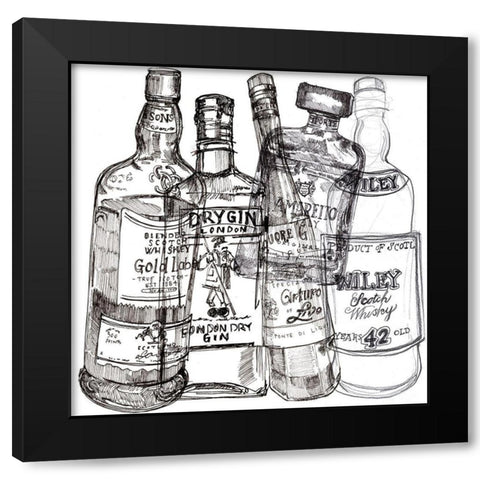 Whiskey Wednesdays I Black Modern Wood Framed Art Print by Parker, Jennifer Paxton