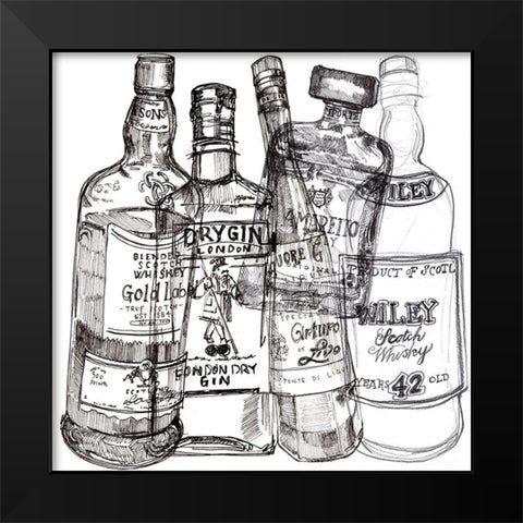 Whiskey Wednesdays I Black Modern Wood Framed Art Print by Parker, Jennifer Paxton