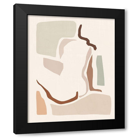 Lounge Abstract I Black Modern Wood Framed Art Print with Double Matting by Barnes, Victoria