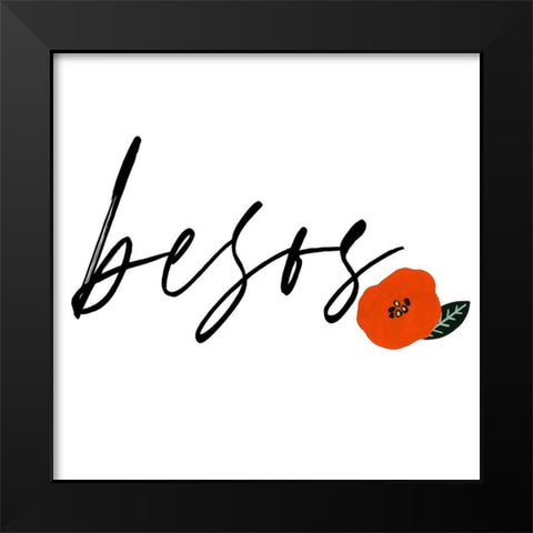 Besos I Black Modern Wood Framed Art Print by Studio W