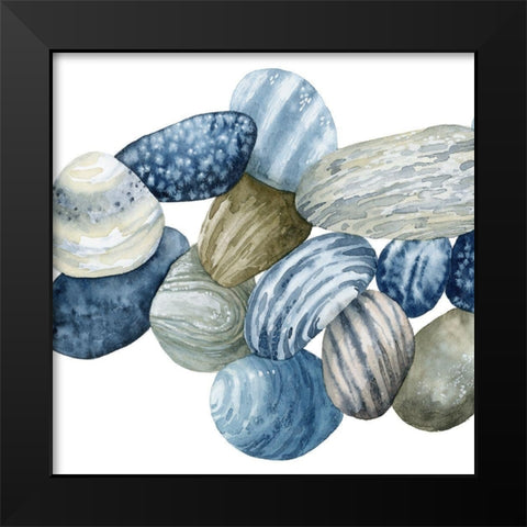 Found Pebbles I Black Modern Wood Framed Art Print by Popp, Grace