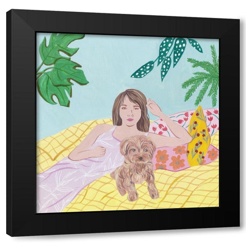Lazy Afternoon I Black Modern Wood Framed Art Print with Double Matting by Wang, Melissa