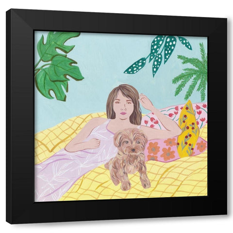 Lazy Afternoon I Black Modern Wood Framed Art Print by Wang, Melissa