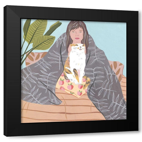 Lazy Afternoon II Black Modern Wood Framed Art Print with Double Matting by Wang, Melissa