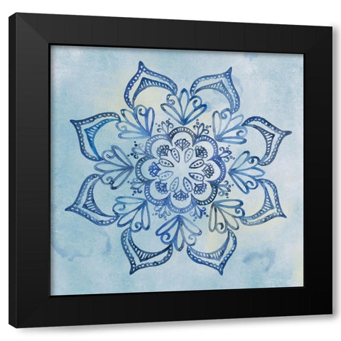 Mandala Dream I Black Modern Wood Framed Art Print with Double Matting by Wang, Melissa