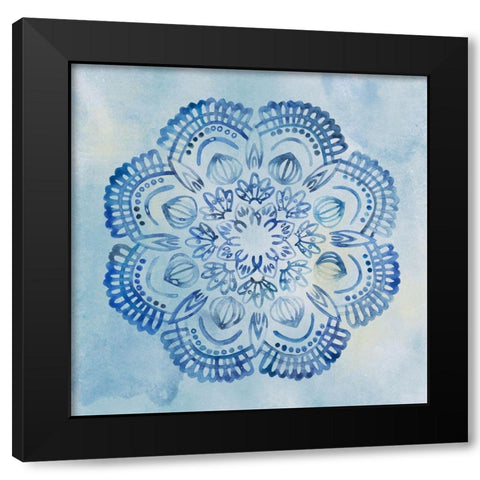 Mandala Dream II Black Modern Wood Framed Art Print with Double Matting by Wang, Melissa