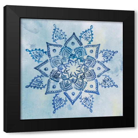 Mandala Dream III Black Modern Wood Framed Art Print with Double Matting by Wang, Melissa