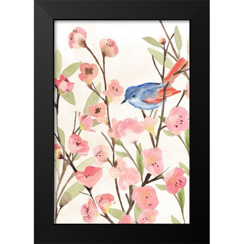 Cherry Blossom Perch II Black Modern Wood Framed Art Print by Warren, Annie
