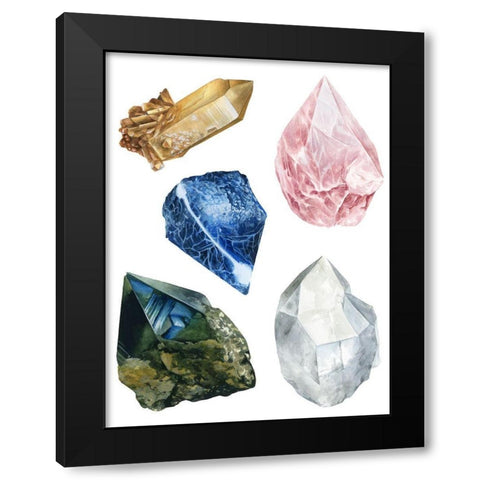 Healing Crystals I Black Modern Wood Framed Art Print with Double Matting by Popp, Grace
