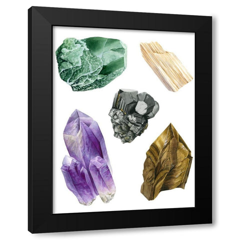 Healing Crystals II Black Modern Wood Framed Art Print with Double Matting by Popp, Grace