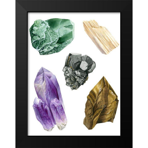 Healing Crystals II Black Modern Wood Framed Art Print by Popp, Grace