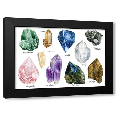 Healing Crystals III Black Modern Wood Framed Art Print by Popp, Grace
